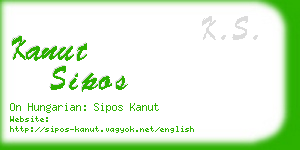 kanut sipos business card